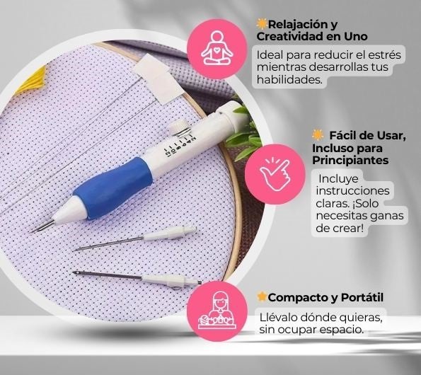 Kit Completo de Bordado con Aguja de Punzonado