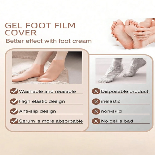 PAR DE CALCETINES HIDRATANTES DE GEL DE SILICONA PARA PIES SECOS Y AGRIETADOS