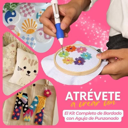 Kit Completo de Bordado con Aguja de Punzonado