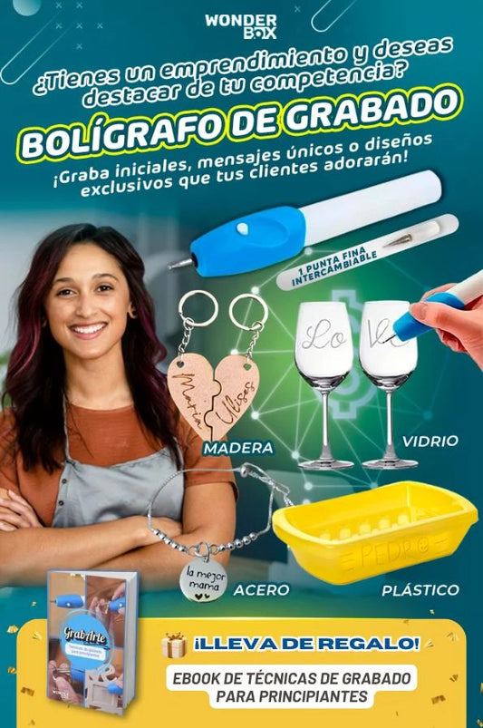 Bolígrafo de Grabado Portátil - Graba tú mismo sobre múltiples materiales
