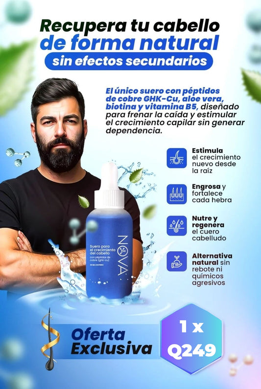 Nova - Suero Capilar con Péptidos de Cobre Azul para el Crecimiento del Cabello