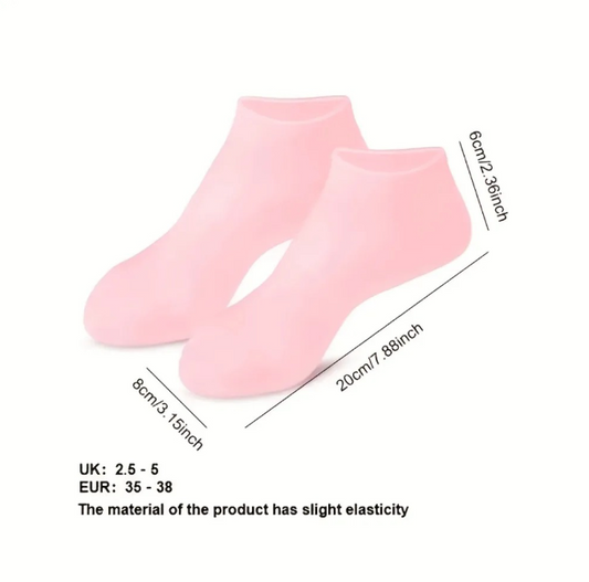 PAR DE CALCETINES HIDRATANTES DE GEL DE SILICONA PARA PIES SECOS Y AGRIETADOS