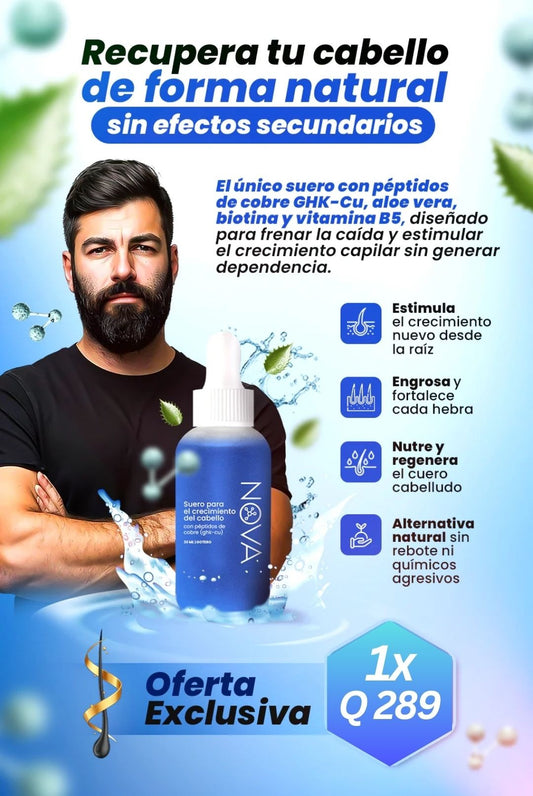 Nova - Suero Capilar con Péptidos de Cobre Azul para el Crecimiento del Cabello