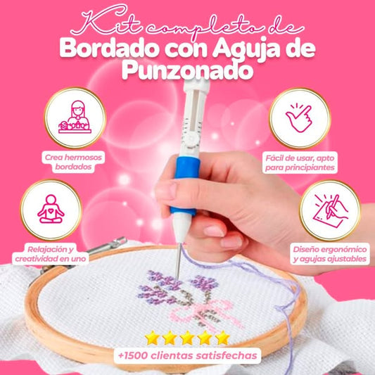 Kit Completo de Bordado con Aguja de Punzonado
