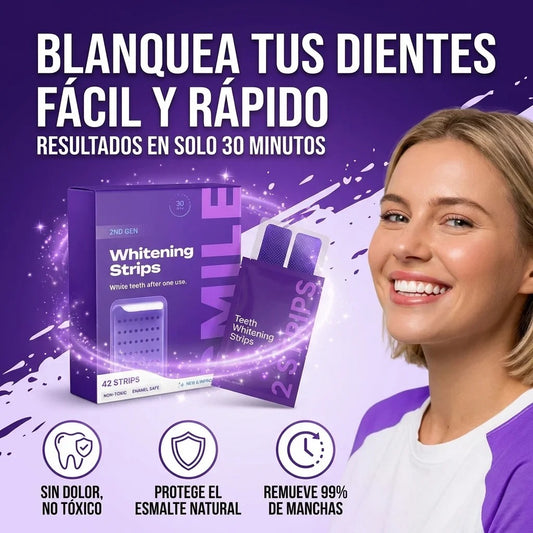 Whitening Strips Blanqueador Dental Púrpura