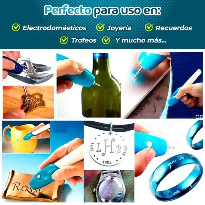 Bolígrafo de Grabado Portátil - Graba tú mismo sobre múltiples materiales