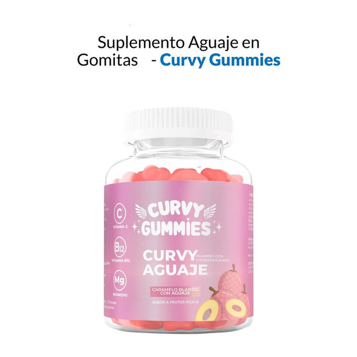 🍑 Curvy Gummies de Aguaje Repotenciados para Glúteos y Senos 🍑