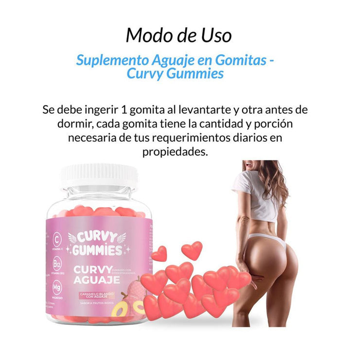 🍑 Curvy Gummies de Aguaje Repotenciados para Glúteos y Senos ✅